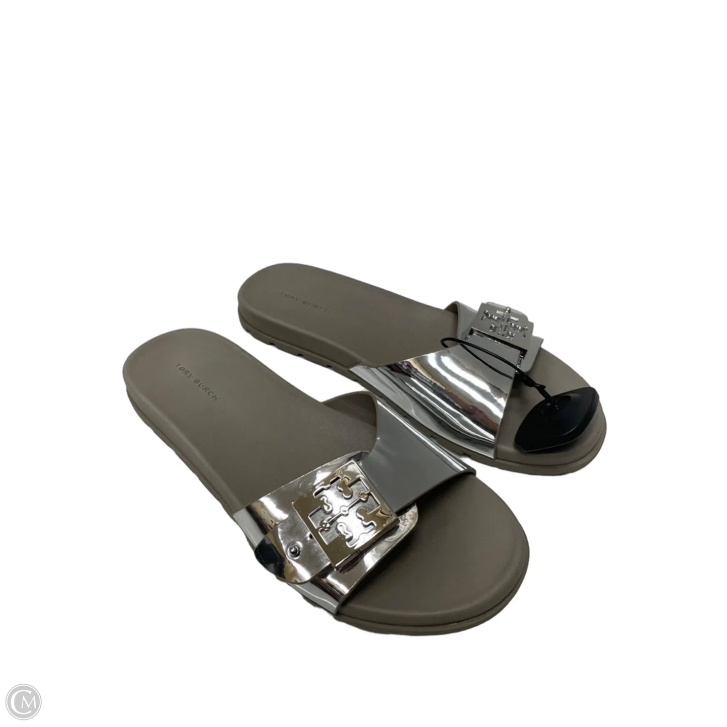 Sandals Designer By Tory Burch In Silver, Size: 8