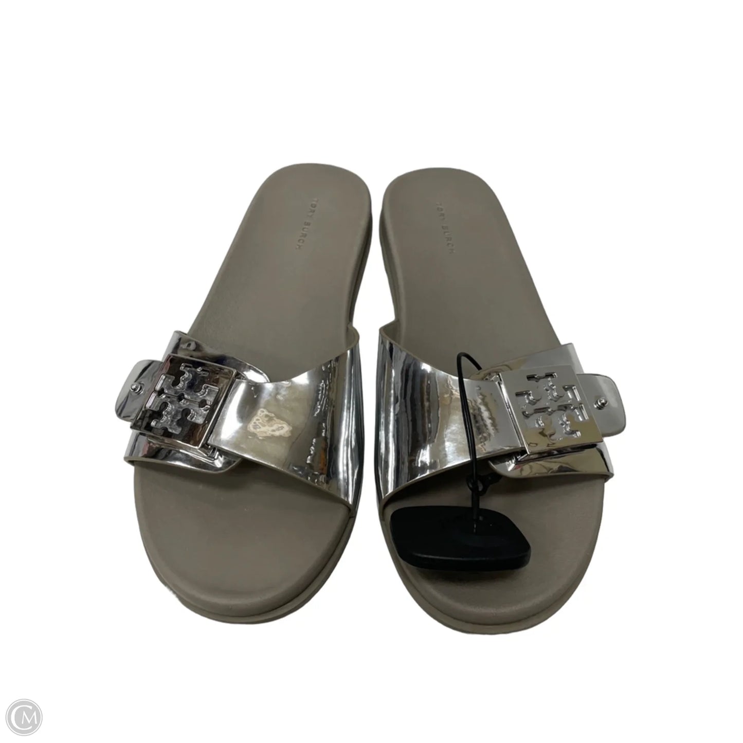 Sandals Designer By Tory Burch In Silver, Size: 8