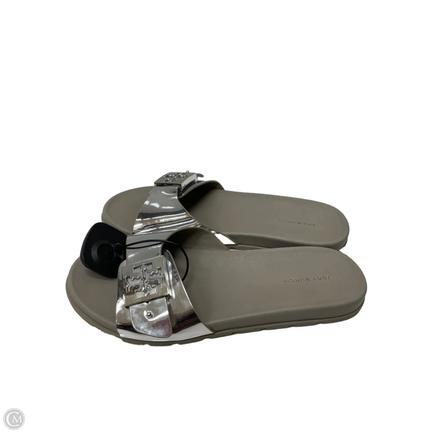 Sandals Designer By Tory Burch In Silver, Size: 8