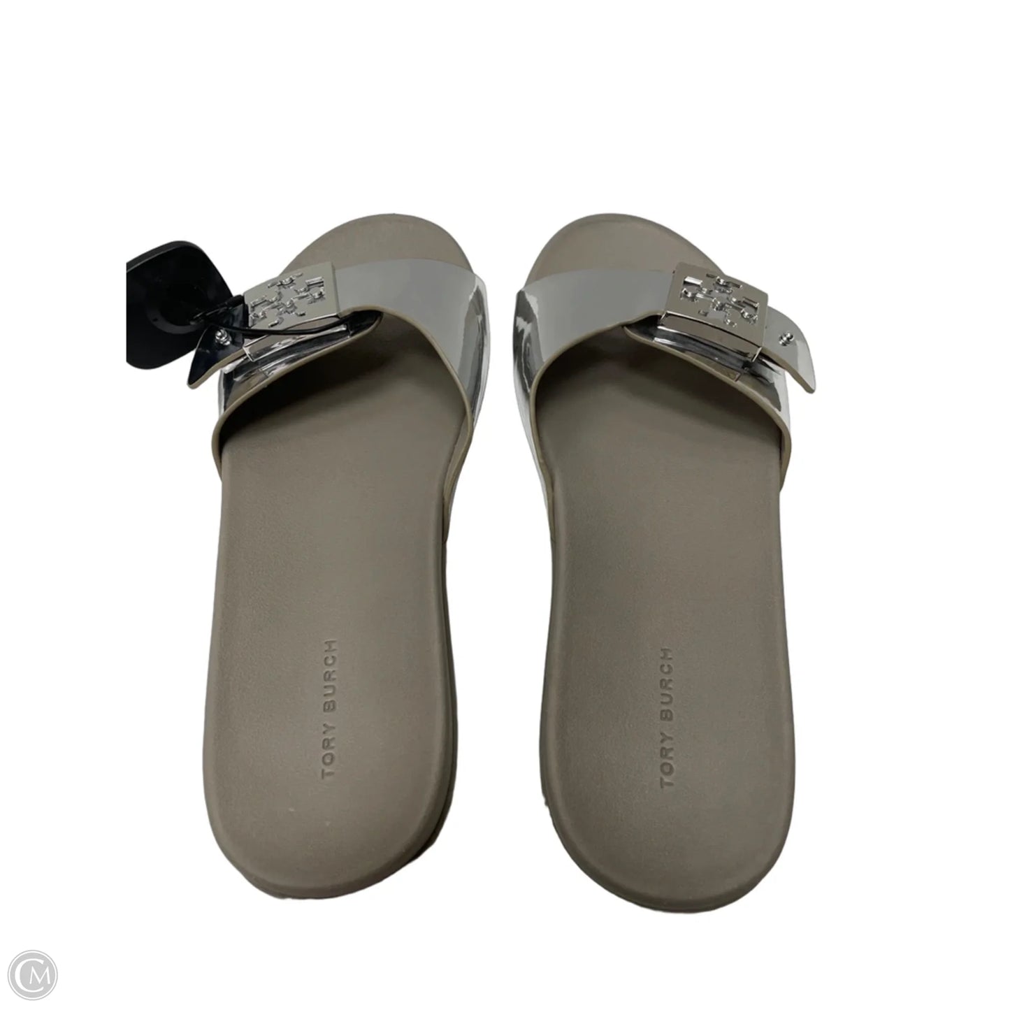 Sandals Designer By Tory Burch In Silver, Size: 8