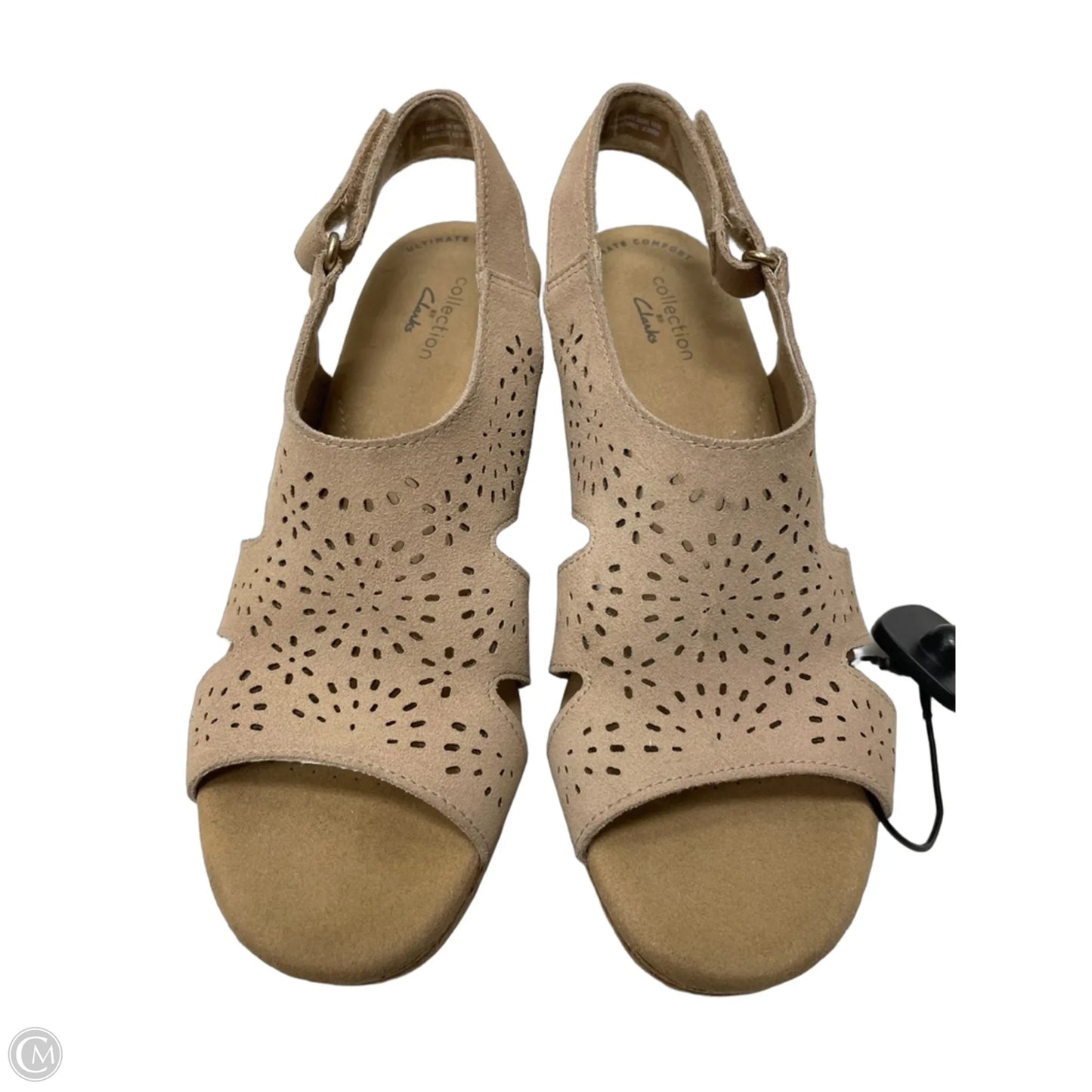 Sandals Heels Platform By Clarks In Tan, Size: 7.5