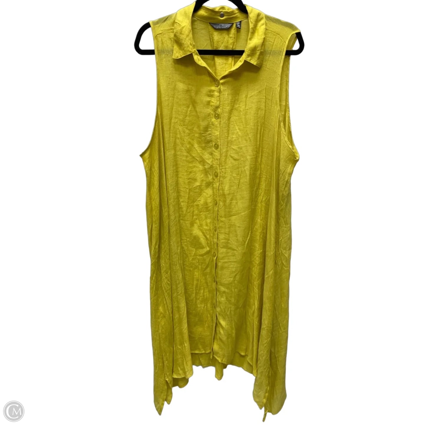 Dress Casual Short By Mlle Gabrielle In Yellow, Size: 3x