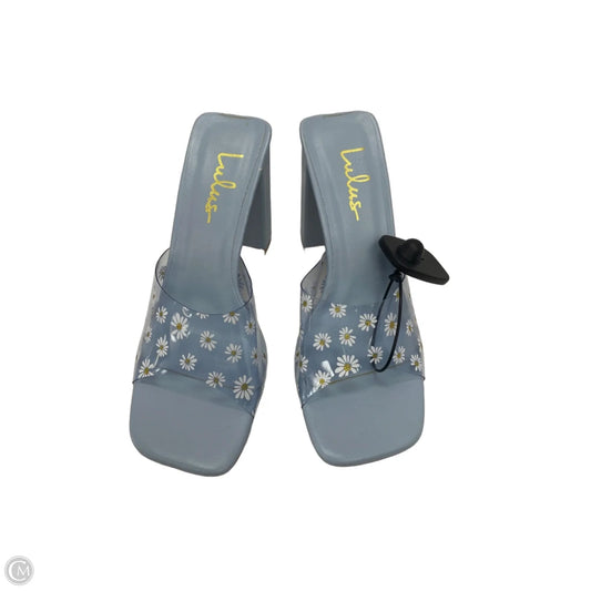 Sandals Heels Block By Lulus In Blue, Size: 7