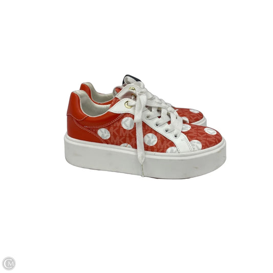 Shoes Sneakers By Michael By Michael Kors In Orange & White, Size: 7