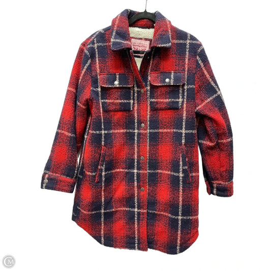 Coat Faux Fur & Sherpa By Levis In Plaid Pattern, Size: S
