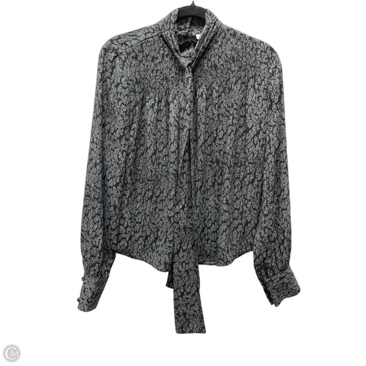 Top Long Sleeve Designer By Derek Lam In Black & Grey, Size: S