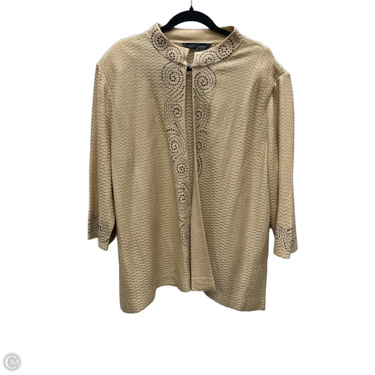 Cardigan By Ming Wang In Black & Tan, Size: 3x