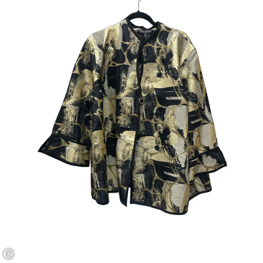 Cardigan By Ming Wang In Black & Gold, Size: 2x