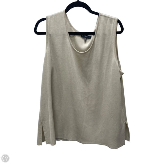 Top Sleeveless By Ming Wang In Tan, Size: 1x