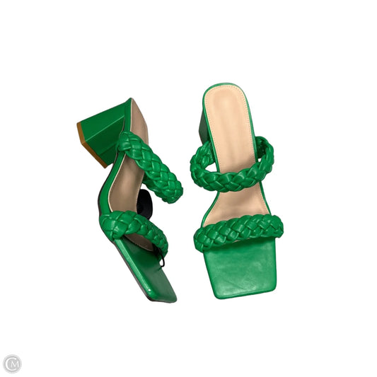 Sandals Heels Block By Clothes Mentor In Green, Size: 9.5