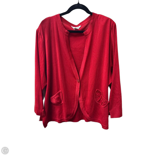 Cardigan By Misook In Red, Size: 3x