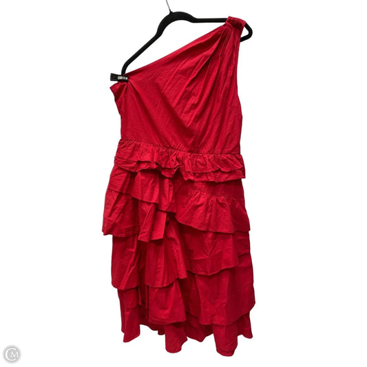 Dress Party Midi By Anthropologie In Red, Size: L