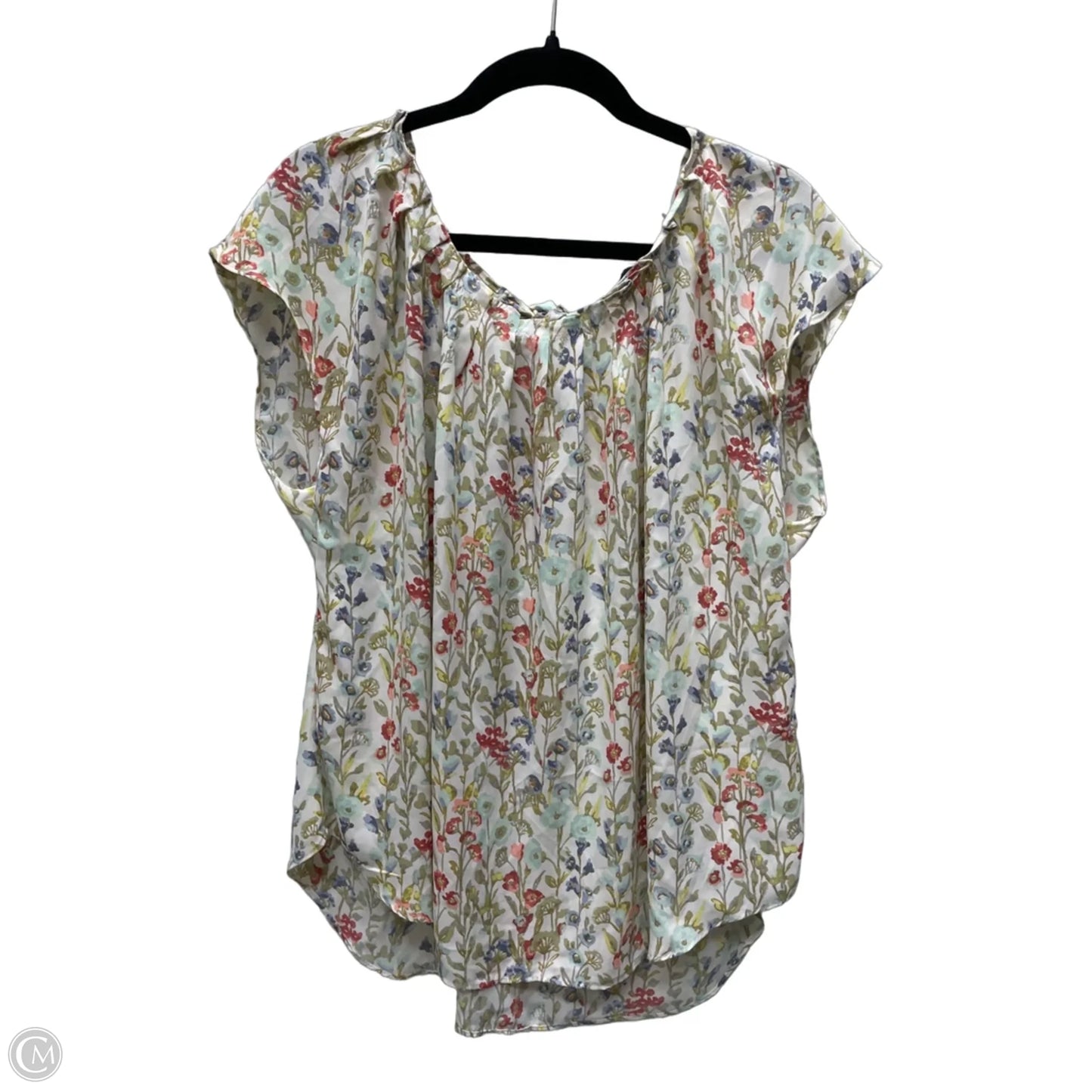 Blouse Short Sleeve By Clothes Mentor In Floral Print, Size: 2x