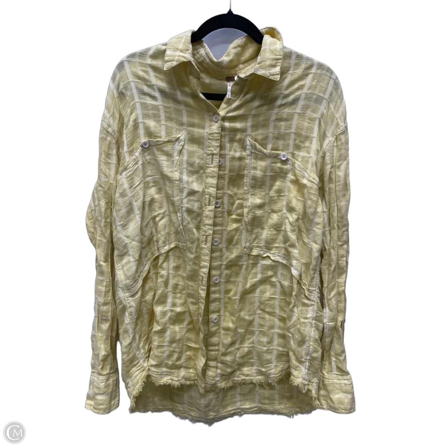Top Long Sleeve By Free People In Plaid Pattern, Size: M