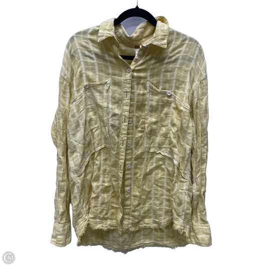 Top Long Sleeve By Free People In Plaid Pattern, Size: M