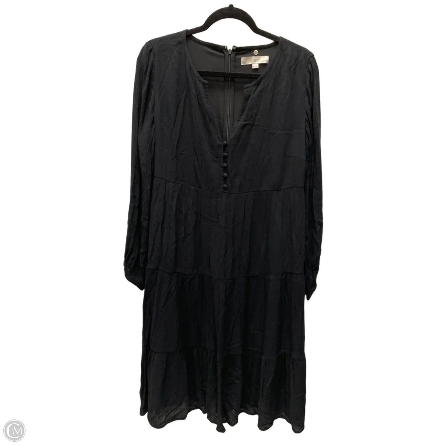 Dress Casual Midi By Loft In Black, Size: Mp