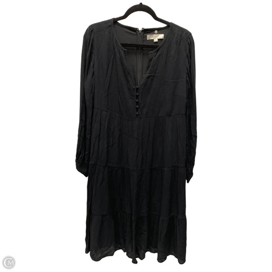 Dress Casual Midi By Loft In Black, Size: Mp