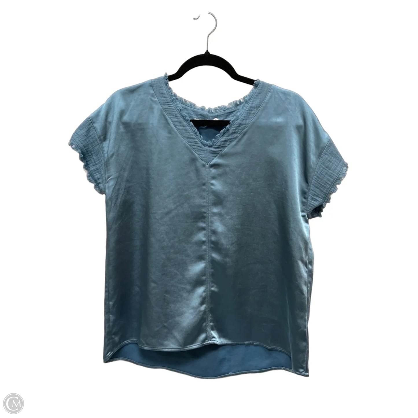 Blouse Short Sleeve By Cmb In Blue, Size: S