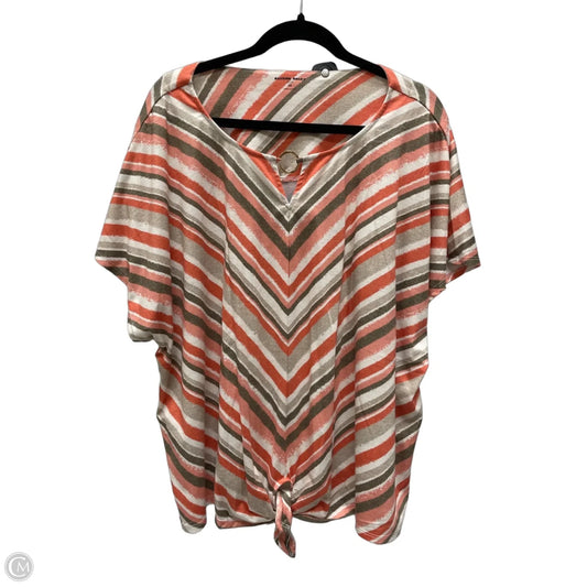 Top Short Sleeve By Allison Daley In Chevron Pattern, Size: 3x