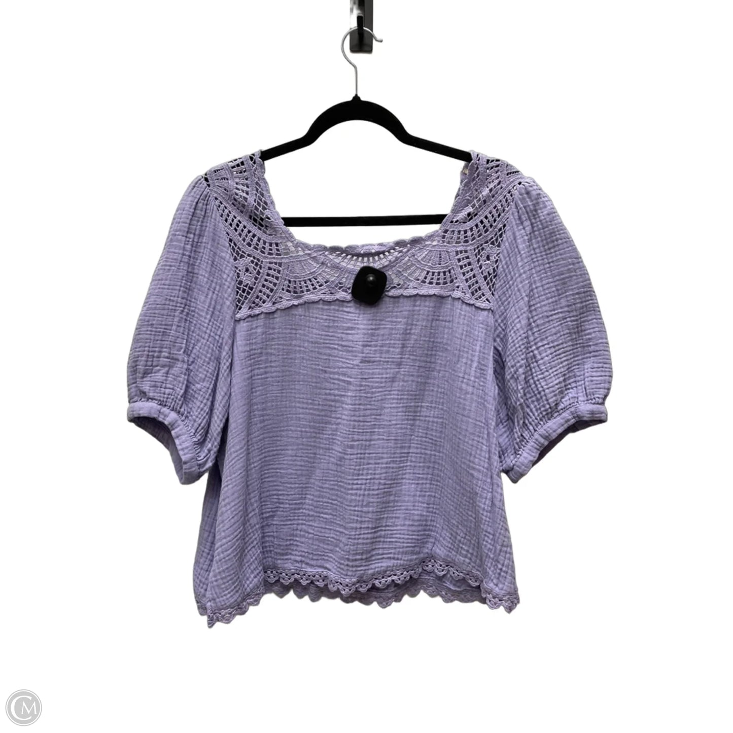 Top Short Sleeve By Democracy In Purple, Size: L