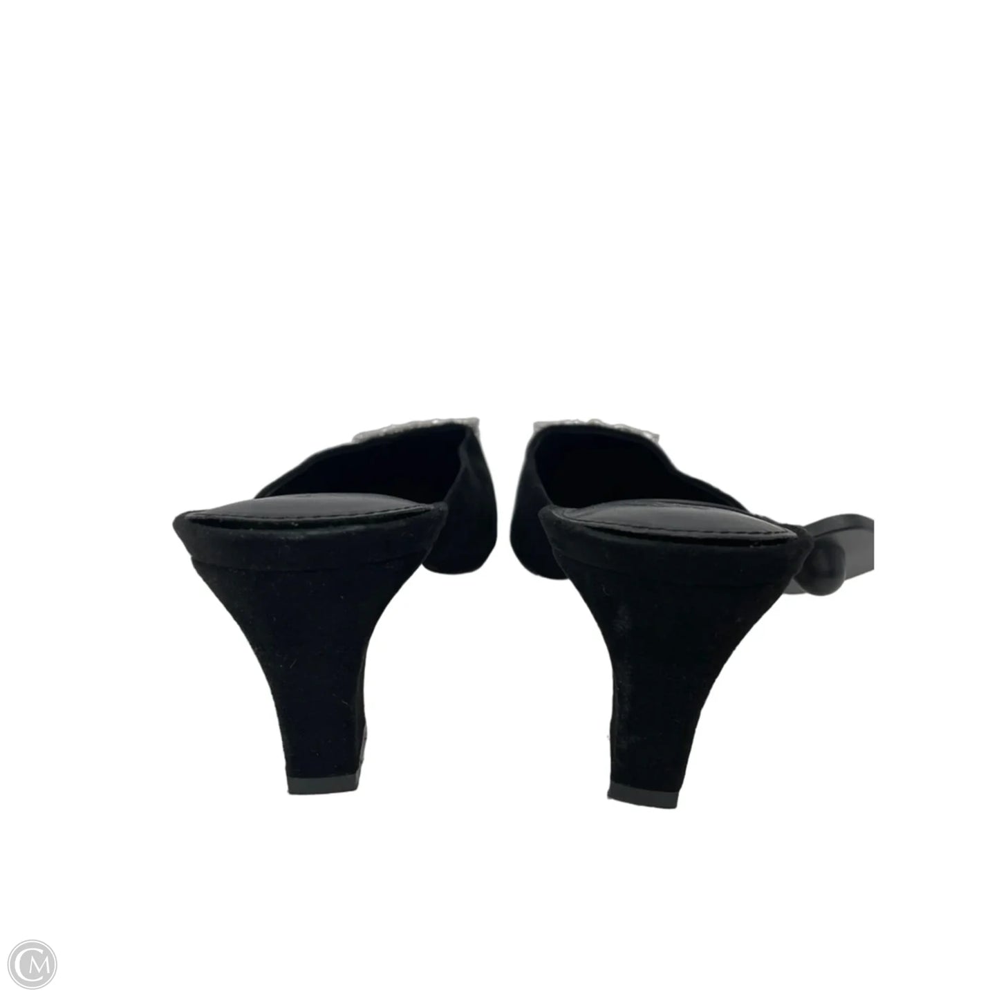 Shoes Heels Kitten By The Drop In Black & Silver, Size: 9