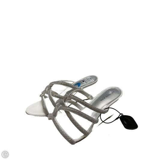 Sandals Heels Wedge By London Fog In Silver & White, Size: 10