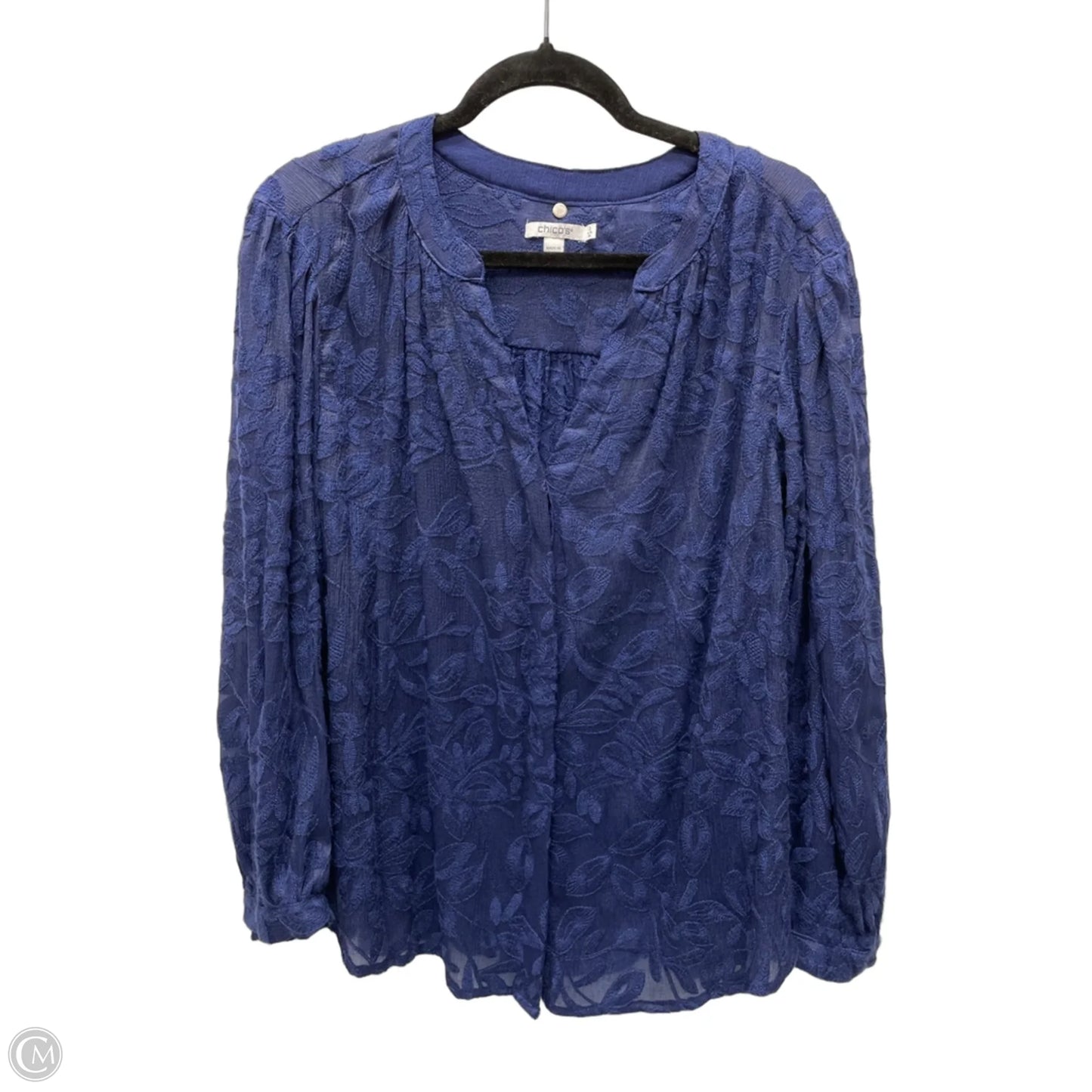 Top Long Sleeve By Chicos In Floral Print, Size: Xl