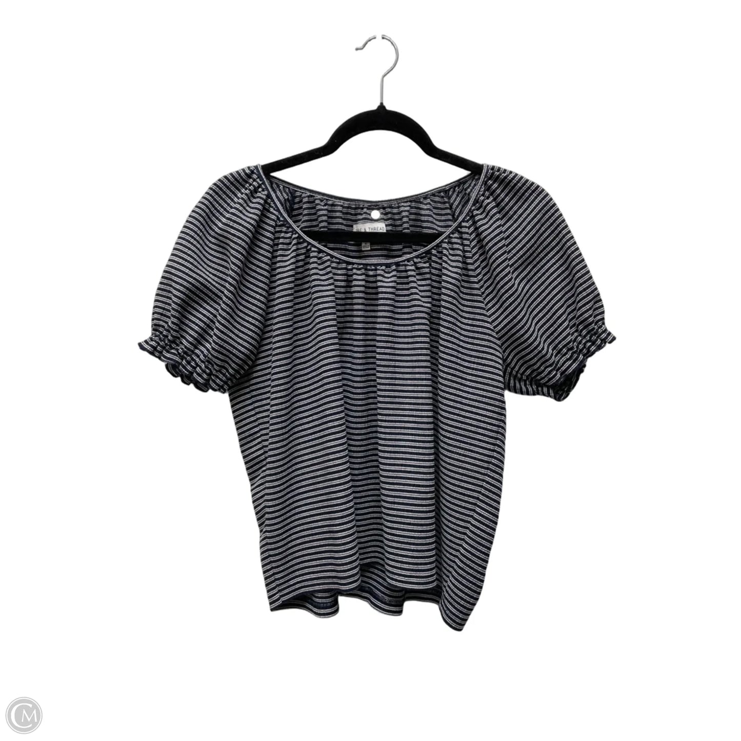 Top Short Sleeve By Madewell In Striped Pattern, Size: M