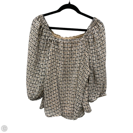 Blouse Long Sleeve By Anne Klein In Plaid Pattern, Size: 2x