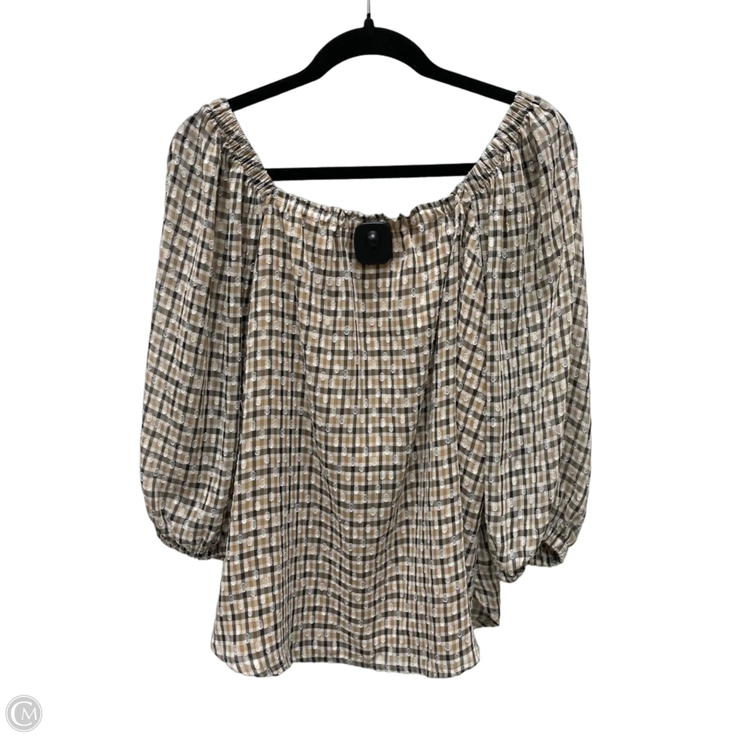 Blouse Long Sleeve By Anne Klein In Plaid Pattern, Size: 2x