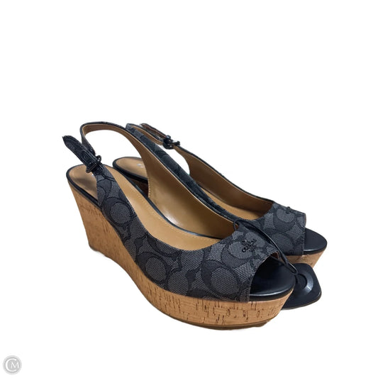 Sandals Designer By Coach In Brown & Grey, Size: 8.5