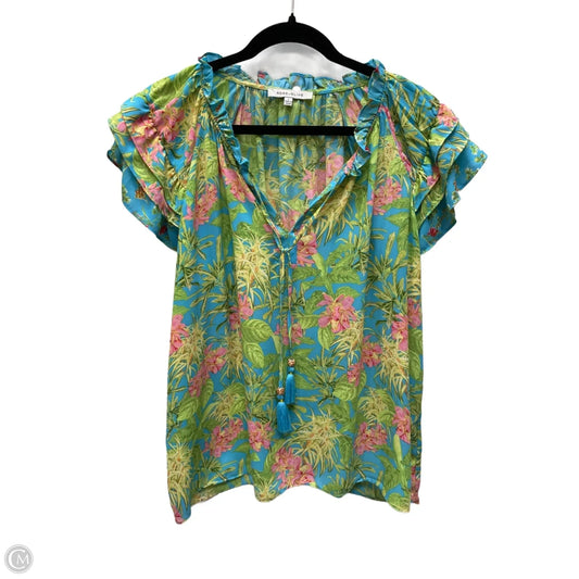 Blouse Short Sleeve By Rose And Olive In Floral Print, Size: L