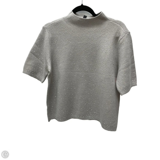 Sweater Short Sleeve By Ann Taylor In Grey, Size: L