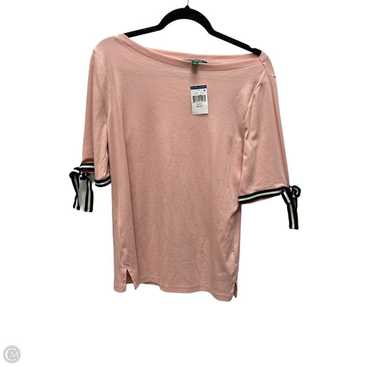 Top Short Sleeve By Lauren By Ralph Lauren In Pink, Size: Xl