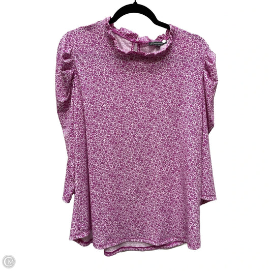 Blouse 3/4 Sleeve By Adrianna Papell In Floral Print, Size: Xl