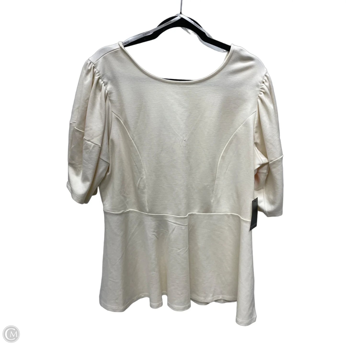 Blouse Short Sleeve By Eloquii In Cream, Size: 1x
