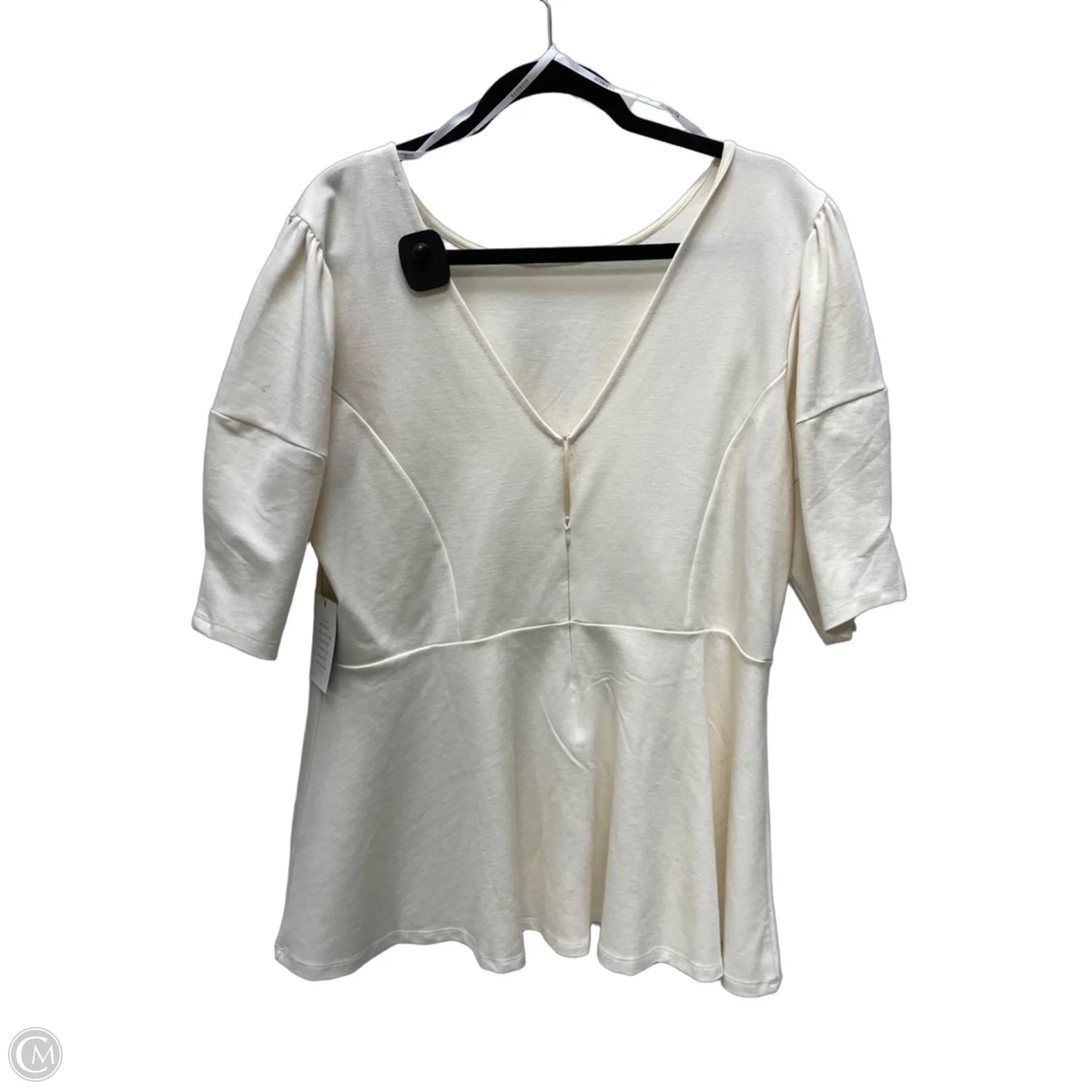 Blouse Short Sleeve By Eloquii In Cream, Size: 1x