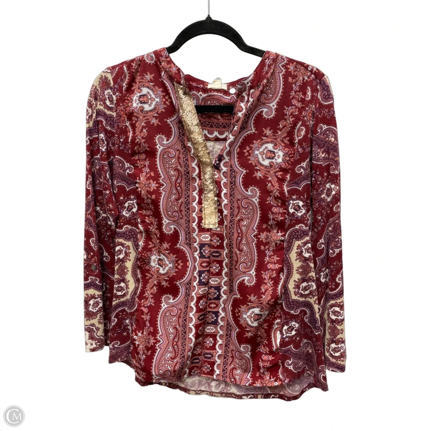 Blouse Long Sleeve By Tiny In Floral Print, Size: M