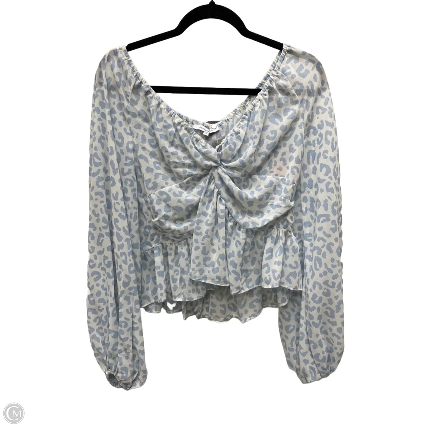 Blouse Long Sleeve By Olivaceous In Animal Print, Size: L