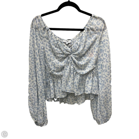 Blouse Long Sleeve By Olivaceous In Animal Print, Size: L