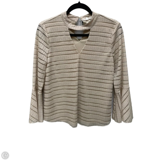 Top Long Sleeve By Blu Pepper In Tan, Size: M
