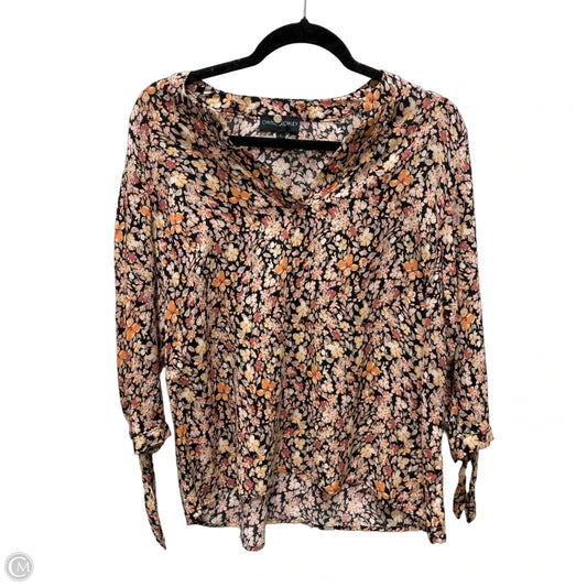Blouse 3/4 Sleeve By Michael By Michael Kors In Floral Print, Size: L