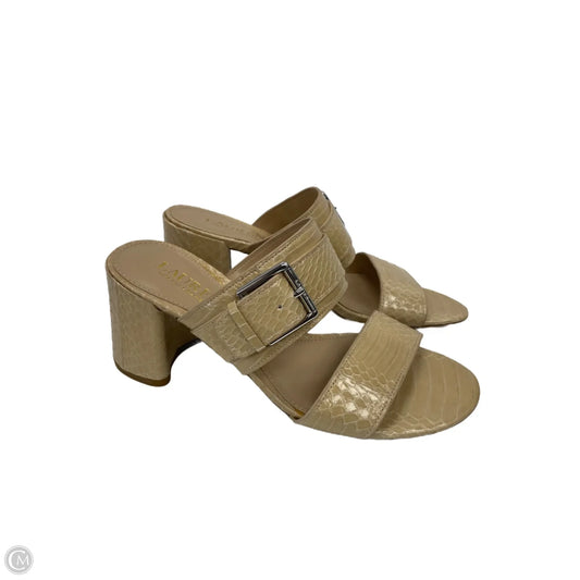 Sandals Heels Block By Lauren By Ralph Lauren In Snakeskin Print, Size: 6.5
