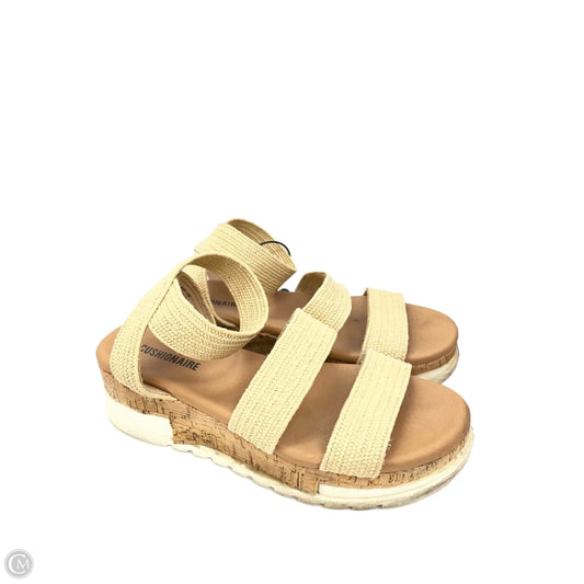 Sandals Heels Platform By Cushionaire In Tan, Size: 8.5