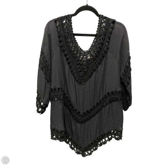 Top 3/4 Sleeve By Clothes Mentor In Black, Size: 2x