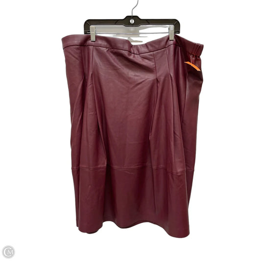 Skirt Midi By Eloquii In Red, Size: 24