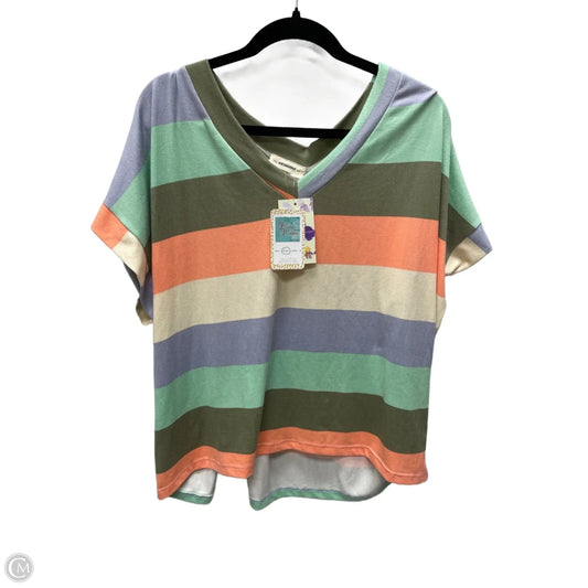 Top Short Sleeve By Ee Some In Striped Pattern, Size: M