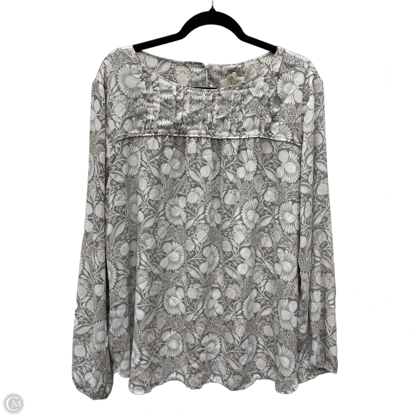 Blouse Long Sleeve By Loft In Floral Print, Size: 2x