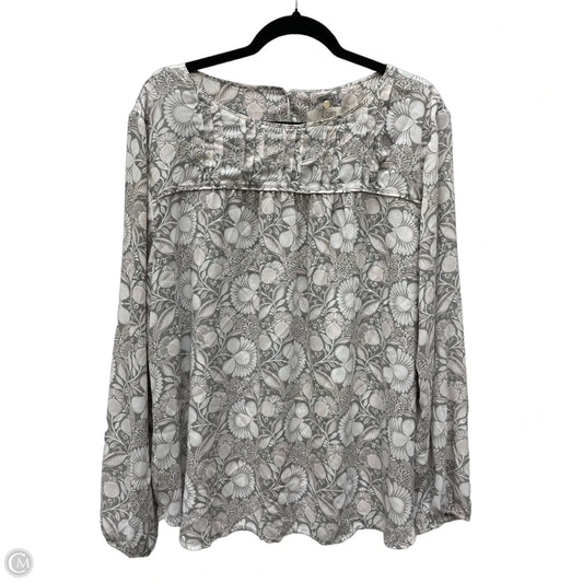 Blouse Long Sleeve By Loft In Floral Print, Size: 2x