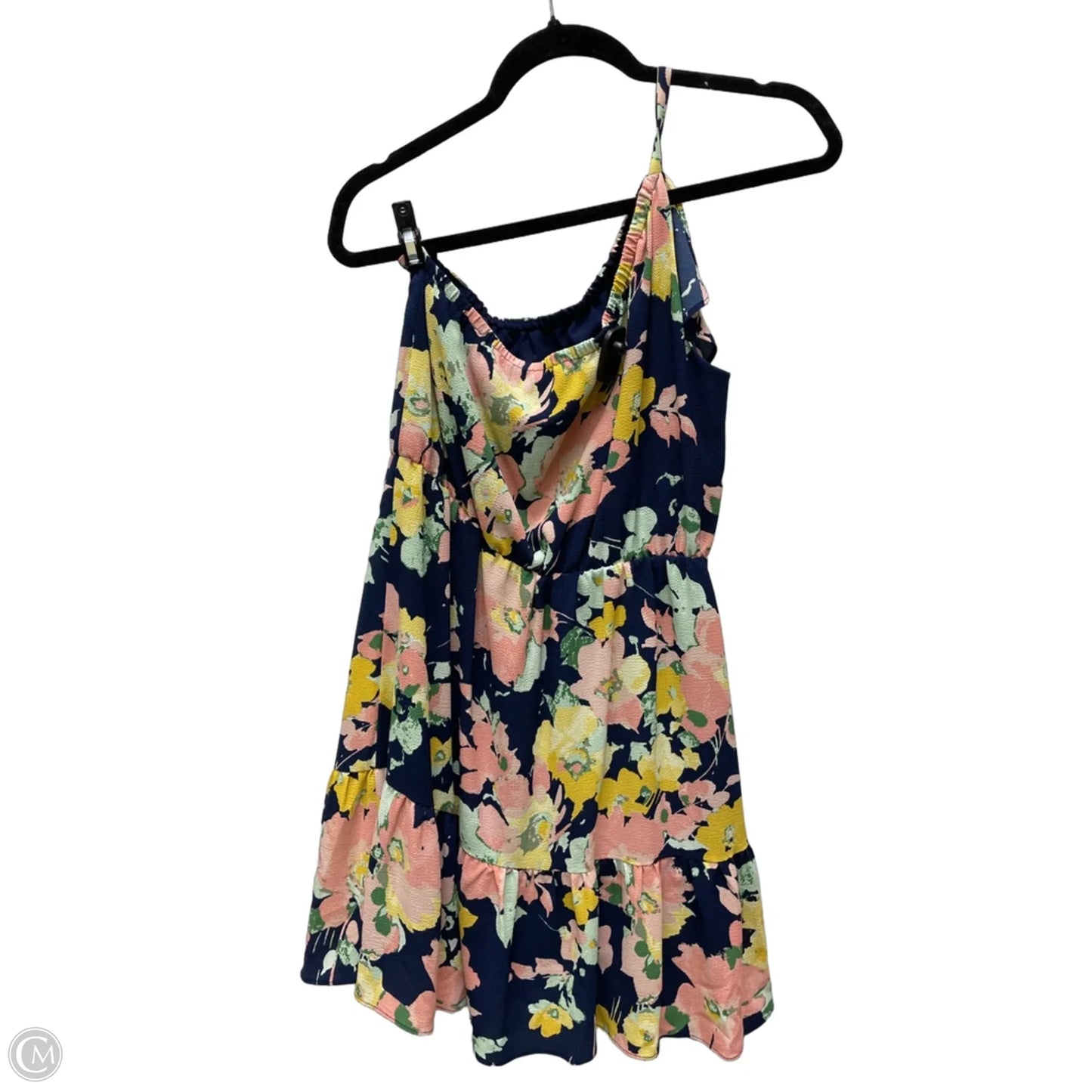 Dress Casual Short By Kaari Blue In Floral Print, Size: M